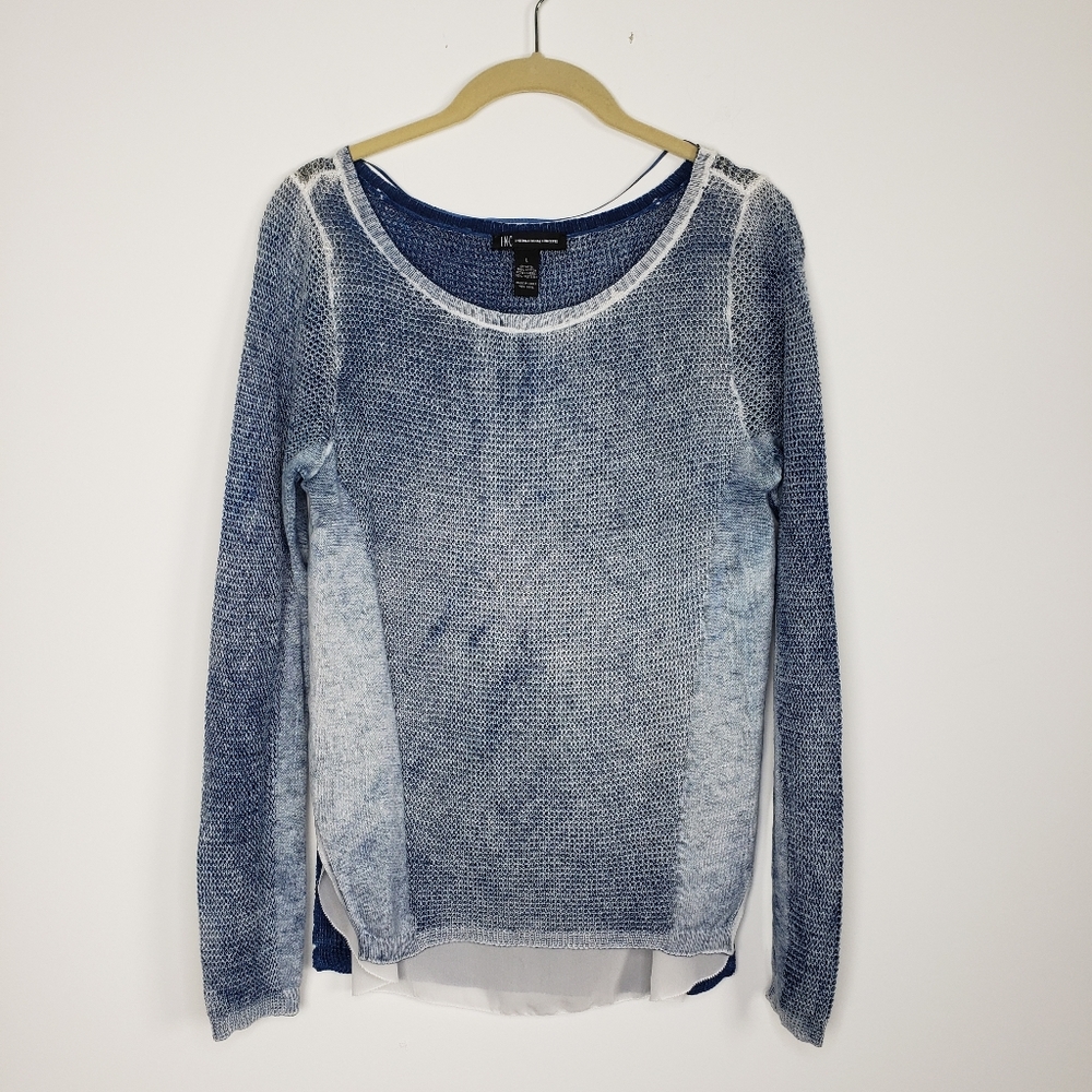 INC 100 % Cotton sweater with sheer inner layer layer Women'  size large